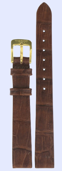 Pulseira de Couro Marrom com Fivela de Aço Dourada Tissot - T600013343